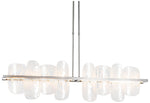 Vitre Large Linear LED Pendant - Sterling - White Glass - Short Height