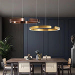Open Ring Shaped LED Electroplated Modern Pendant Light Island Lights