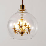 Metal Glass Adjustable Industrial Pendant Lighting with Interior 9 LED Light