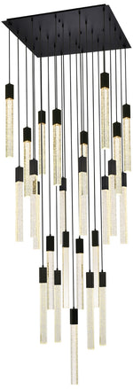 Weston 36" Wide Black and Crystal 25-Light LED Pendant
