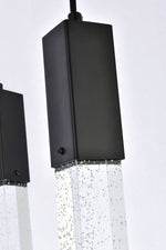 Weston 42" Wide Black and Crystal Multi-Light Pendant