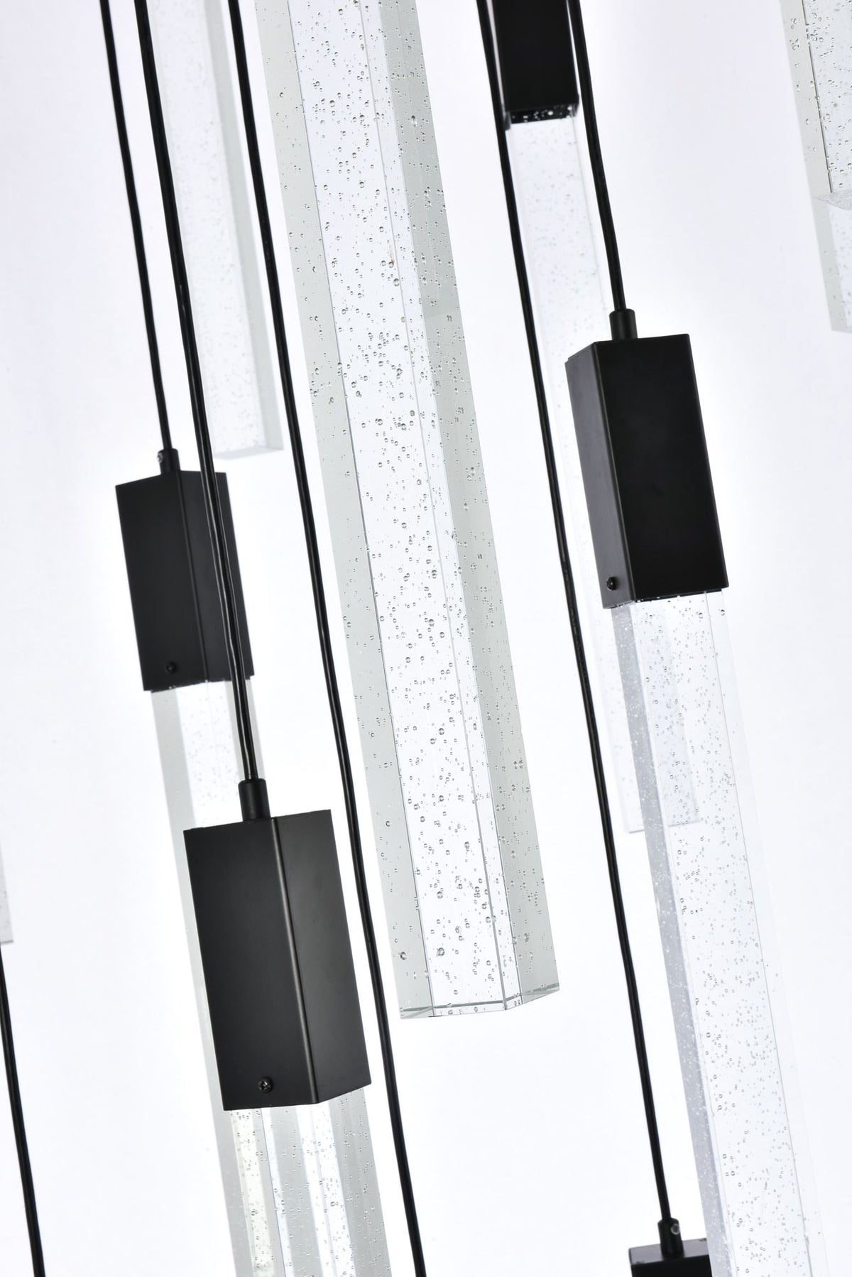 Weston 42" Wide Black and Crystal Multi-Light Pendant