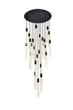 Weston 42" Wide Black Crystal 25-Light LED Cluster Pendant