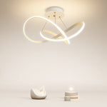 White Flush Mount Ceiling Light Cord Ribbon Adjustable Dimmable Light