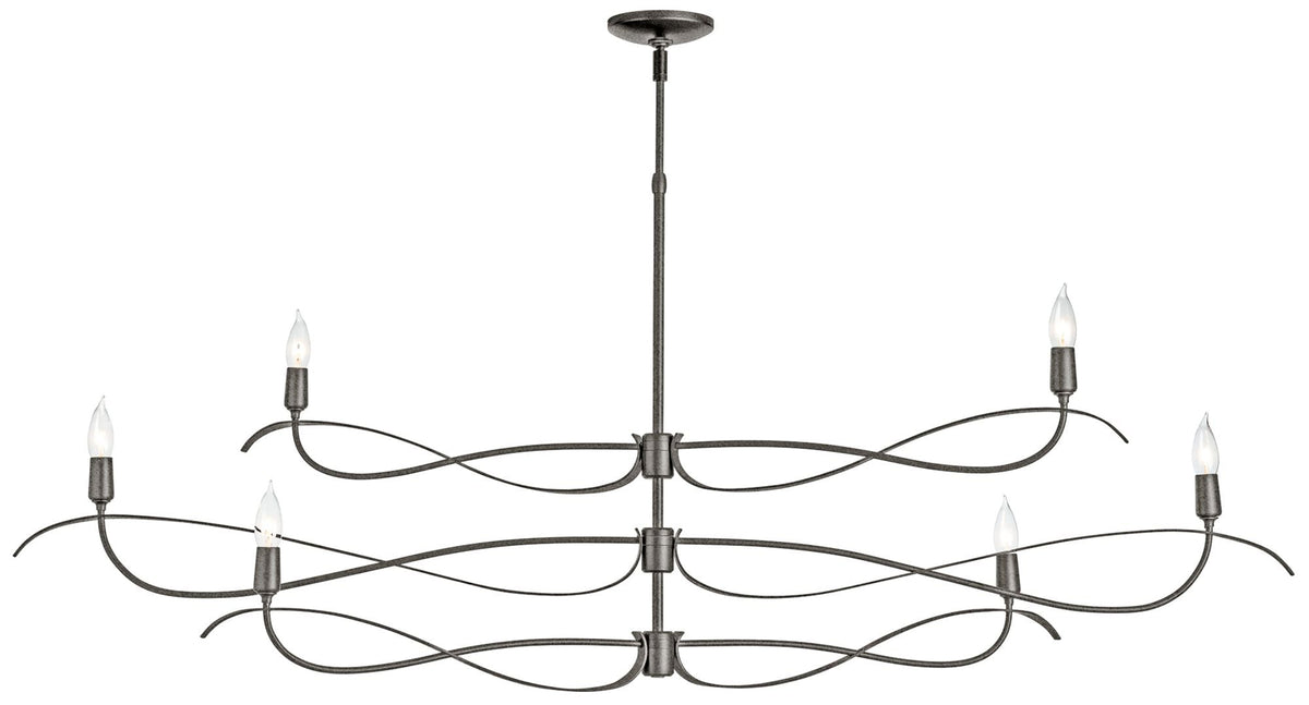 Willow 6-Light Large Chandelier - Iron Finish - Standard Overall Height