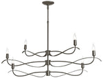 Willow 6-Light Small Chandelier - Bronze Finish - Standard Overall Height