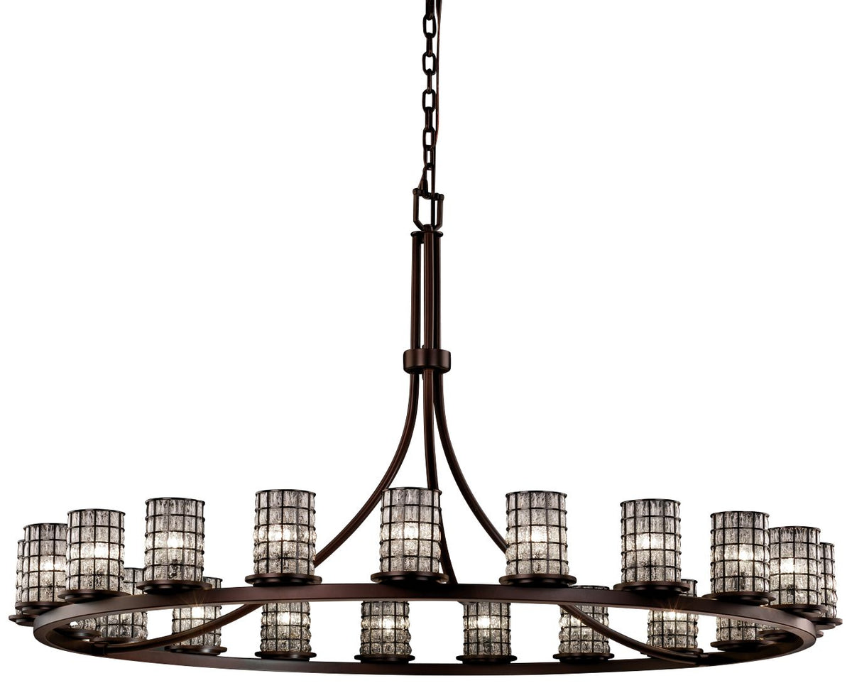 Wire Glass Dakota 60" W Dark Bronze 21-Light Chandelier