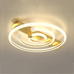 Circular Abstract LED Flush Mount Ceiling Light for Bedroom