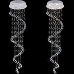 Multi Spiral Contemporary Metal Crystal Living Room Chandelier Light Fixtures