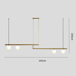 Minimalist Modern Linear Globe Pendant Lighting Copper Glass Kitchen & Dining Room Light