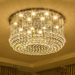 Glass-cicles Crystal LED Chandelier Drum Flush Mount Chandelier
