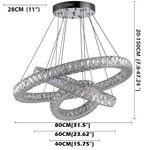 Interwoven Circle Crystal Dimmable LED Modern Chandeliers Pendant Light
