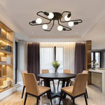 Linear Metal Flower Shaped LED Modern Flush Mount Lighting Ceiling Lights