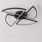 Geometric Flush Mount Ceiling Light 4 Semi Circle Metal LED Light