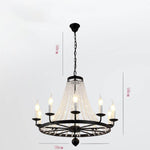 Empire Wagon Wheel Chandelier - 8/10/12 Candle Lights,20'' Adjustable Chain, Crystal Accents