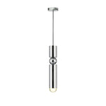 Elongated Cylindrical Electroplated Metal LED Modern Pendant Lighting